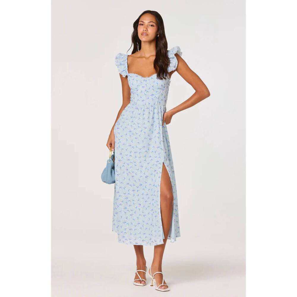 NEW ASTR wedelia floral dress in blue - Picture 1 of 7
